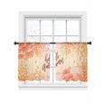 thumbnail image 7 of Hello Autumn Sheer Curtains 45 Inch Length 2 Panels Set, Orange Red Maple Leaf Thanksgiving Voile Window Treatment Rod Pocket Small Kitchen Curtains Drapes for Bedroom 52"x45"x2, 7 of 7