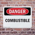 thumbnail image 4 of (2 Pack) Combustible OSHA Danger Sign 10 Inch X 7 Inch Indoor / Outdoor Rust-Free Aluminum Metal Signs for Workplace, Workshop, and Construction Site, Made in the USA, 4 of 8