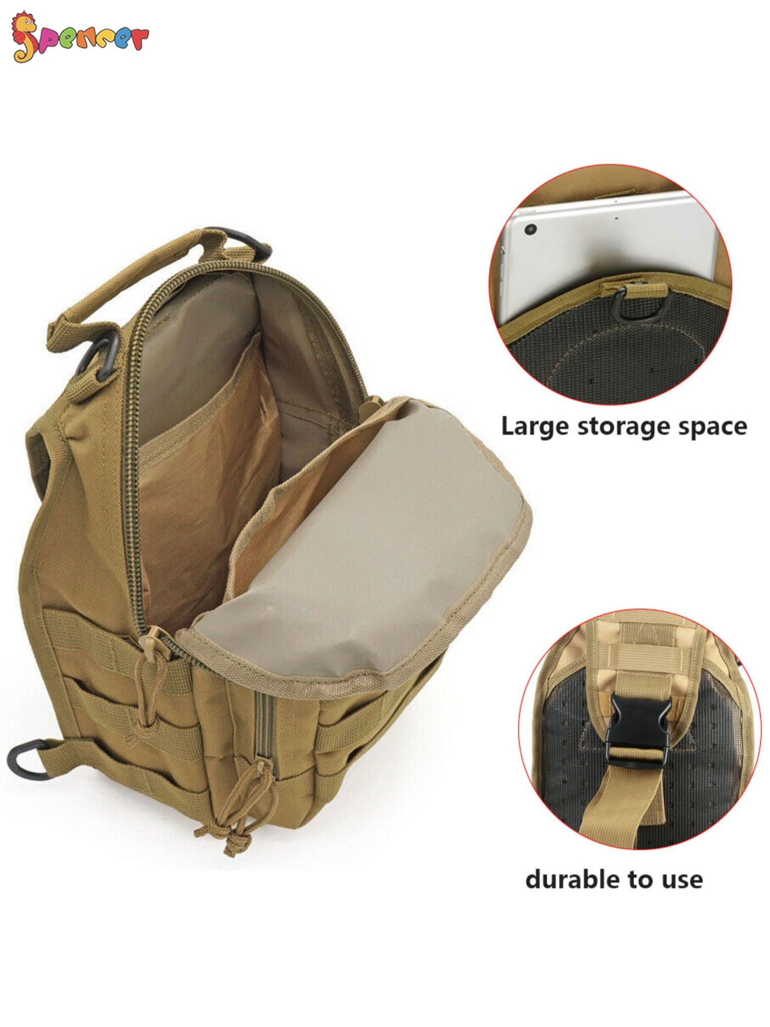 SPAHER Man Bag Genuine Leather Sling Bag Backpack Mens Messenger Bag Chest  Bag Crossbody Shoulder Bag Daypack Rucksack For Kindle Business Outdoor