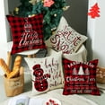 thumbnail image 3 of Yidarton Christmas Pillowcase Linen Car Sofa Printing Pattern Pillow Cover Red Letter Elk Print Cushion Cover, 3 of 6