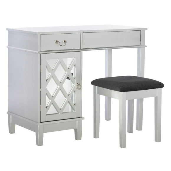 Riley Silver Lattice Vanity Set