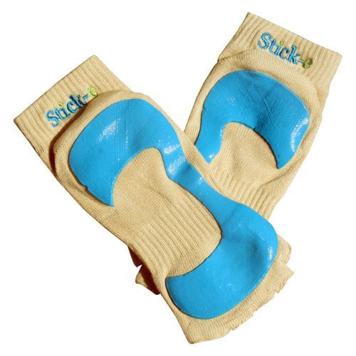 2 pairs per order flesh with blue trim SMALL,MEDIUM,LARGE---Yoga stick-e socks 