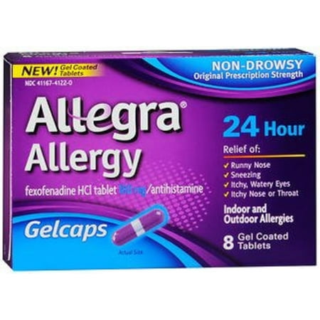 Allegra 24 Hour Allergy Gelcaps, 8 ea