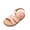 PINK/PU, variant on Girls Sandals Open Toe Princess Flat Sandals Strappy Summer Shoes Toddler/Little Kid