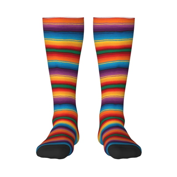 Womens Mexican Sarape Pattern Knee High Socks Comfy Thermal Boot Long Socks