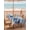 Navy, White, Blue, variant on Outdoor Tablecloth with Umbrella Hole & Zipper, Grey Palm Trees Rectangle Tablecloth 60x84 Inch, Vintage Tropical Summer Botancial Patio Table Cover Waterproof Table Cloth for Picnic/Party