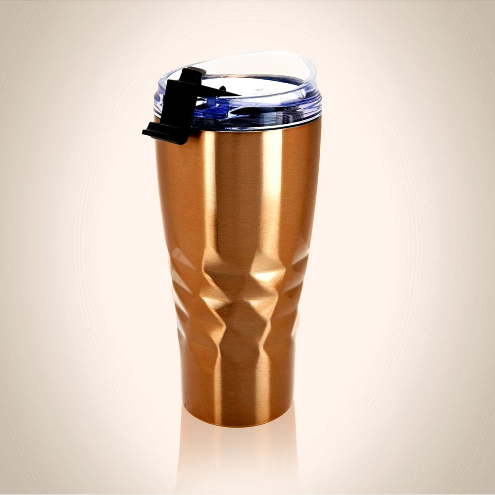 Primula Hot / Cold Thermal Lidded Travel Tumbler 20oz Champagne Flip Top  NEW