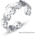 thumbnail image 2 of NUNCAD Skull Skeleton Ring Gothic Open Skull Band Hollow Adjustable Unisex Ring 925 Sterling Silver, 2 of 5