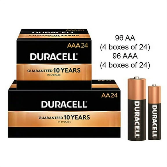 96 AA   96 AAA Duracell Coppertop Alkaline Battery Combo