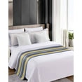 thumbnail image 4 of Xipuska Navy Blue Yellow Striped Bed Runners for Cal King Size Bed, Decorative Bed Throws for Foot of Bed, Farmhouse Vintage Stripe Bed Runner Sofa Throw Bedding Scarf Protector Slipcover for Bedroom, 4 of 6