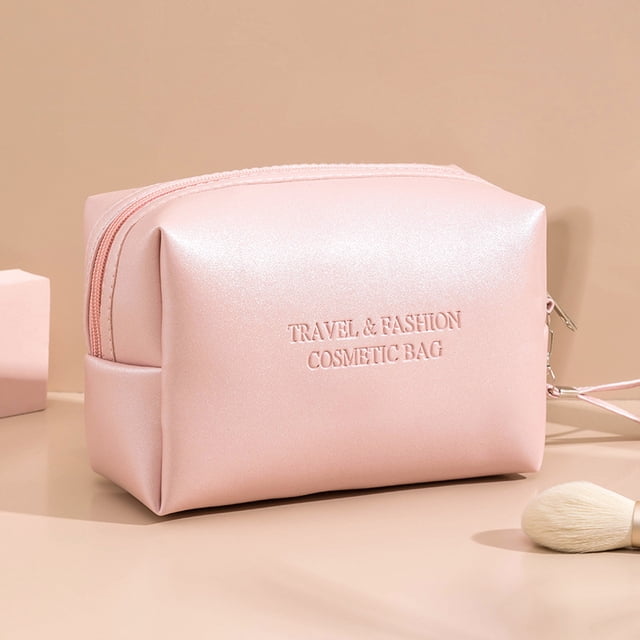 Small Makeup Bag For Purse, MAANGE Travel Cosmetic Bag Makeup Pouch PU Leather P