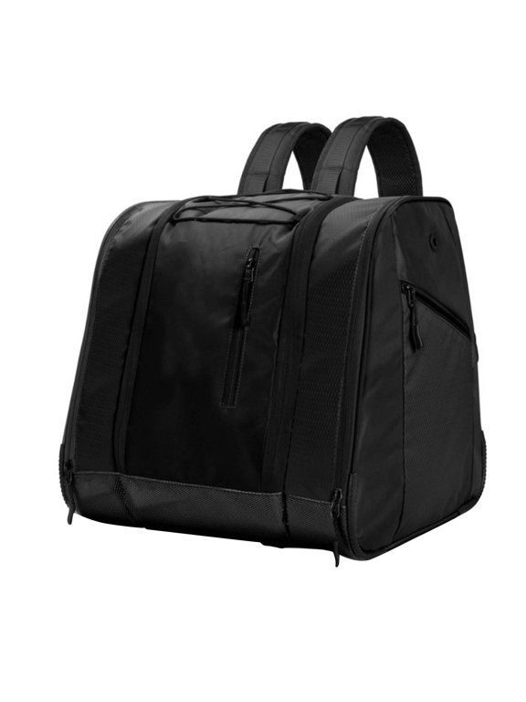 38L Capacity Oversized Ski Boot Backpack 33x7.5x38cm Polyester Fabric with Drain Black