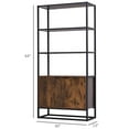 thumbnail image 2 of SSyao Tall Wooden Rustic 3-Tier Open Space Shelving with Bottom Hutch Storage Unit, 2 of 11