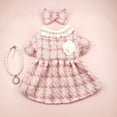 thumbnail image 3 of Puppy Plaid Wool Dress Pearl Neck Sweater Teddy Bears Medium Small Dog Cardigan Autumn Winter Pet Apparel Dog Clothes ShopWise Round, 3 of 11