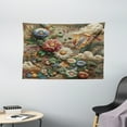 thumbnail image 2 of Ambesonne Floral Eucalyptus Tapestry Wall Hanging, Art Nouveau Bloom, 60"x40", Sepia Multicolor, 2 of 3