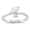 White, variant on Oval White Simulated Opal Cubic Zirconia Overlap Design Ring Sterling Silver Size 5
