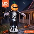 thumbnail image 3 of Joyfy 9 ft Halloween Inflatables Pumpkin Skeleton Decorations with Built-in LED Lights,Large Blow Up Decoration for Yard Lawn Garden Indoor Outdoor, Pumpkin Skeleton Inflatable Decoration, 3 of 9