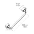 thumbnail image 3 of 16GA Flat Disc Ends 90 Degree Bent Staple Barbells for Surface 316L Surgical Steel Surface & Snake Eye Tongue Piercings, 3 of 4