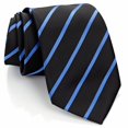thumbnail image 5 of Scott Allan Collection Black & Blue Tie | Standard Size 3.3" Adult Pin Stripe Necktie Black Tie's, 5 of 7