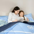 thumbnail image 4 of Feelyou Sports Lover Teens Bedding Comforter Set 7pcs, Eat Sleep Tennis Repeat King Bedding Sets, Kawaii Blue Cartoon Reversible Bed Sheets, Lightweight Room Decor, 4 of 8