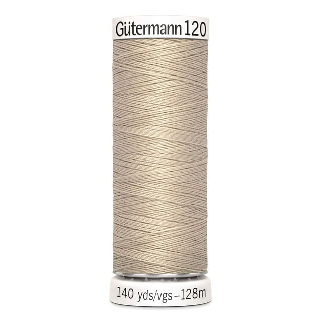 GÜTERMANN 120 Sew - All Thread 128 m (140 yd)/ 128 m (140 yd) - Light Brown (Pack of 5 Spools), 128 m (140 yd)