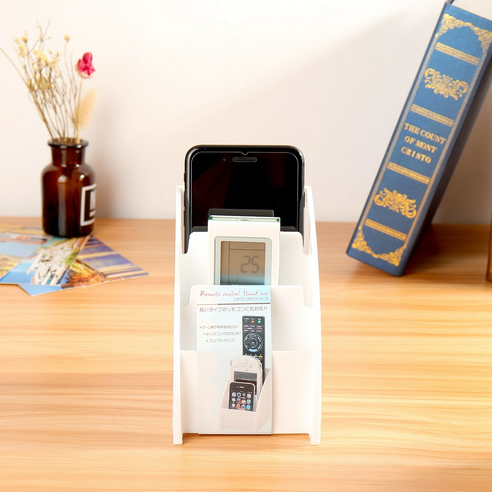 Phone/TV Remote Control Storage Box Home Desk Organizer Holder White