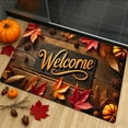 thumbnail image 4 of CYBIBO Fall Floor Mats, Maple Leaves Decorative Front Door Mats with Welcome Print, Bedroom Bathroom Kitchen Crafting Wood Floor Patterns Rugs, 23.6x15.8 Inches, 4 of 6