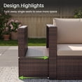 thumbnail image 6 of TECHMILLY 6-Piece Space-Saving Patio Furniture Set, All Weather Brown Wicker Rattan Sectional Sofa with 2 Ottomans, Outdoor Conversation Set for Garden, Backyard, Khaki Cushions, 6 of 9