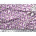thumbnail image 2 of Soimoi Purple Cotton Poplin Fabric Quatrefoil & Grandiflora Rose Floral Print Fabric by Yard 58 Inch Wide, 2 of 3