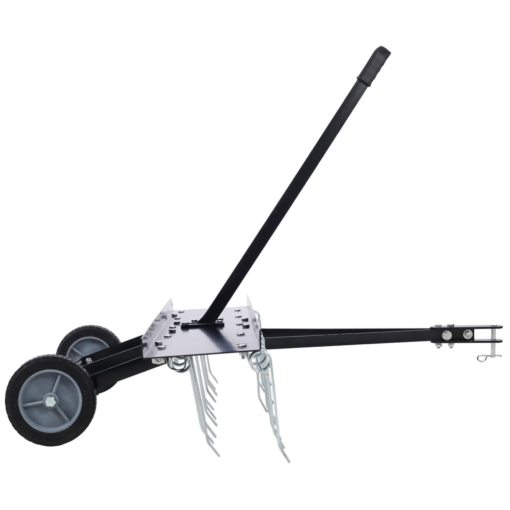 40inch Tow Behind Dethatcher with 20 Heat-Treated Steel Tines, Lawn Sweeper Garden Grass Tractor Rake Removes Thatch from Large Lawns, Riding Lawn Mower Attachments for Outdoor Yard Tools Lawn Care
