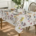 thumbnail image 3 of Fall Tablecloth 60x84 Inch, Thanksgiving Autumn Harvest Watercolor Birds Trees Table Cover for Party Picnic Dinner Decor Black, 3 of 6