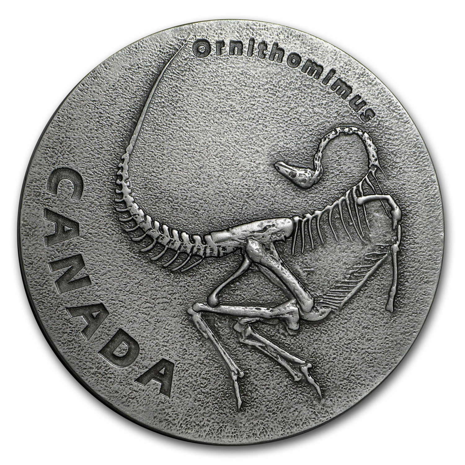 $20 Dollar Ancient Canada Ornithomimus 1 oz Fine Silver Antique Finish 2017 