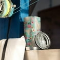 thumbnail image 3 of 20 Oz Golden Retriever Dog and Flowers Coffee Tumbler Double Wall Insulated Stainless Steel Water Bottle | Metal Reusable Thermoses Flask with Cup Cap | Leak & Sweat Proof with Anti-Dust Lid, 3 of 7
