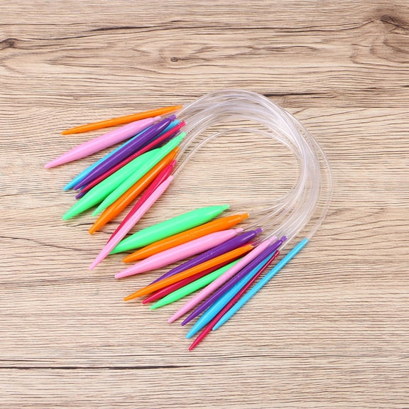 BESTYASH 12-Piece Circular Knitting Needles Set with Ergonomic Colored Handles for Crafting and Home Use