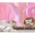 thumbnail image 2 of Peel and Stick Wallpaper Pink Purple Abstract Marble Art Gold Modern Art Wall Mural Decor Self Adhesive and Removable 69in x 98in, 2 of 8