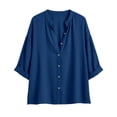thumbnail image 7 of GUACER Women's 3/4 Sleeve Button Down Shirts Casual Linen Relaxed Fit Collared Summer Blouses Tops for Ladies, 7 of 7