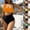 Green, variant on Womens Color Block Bikini Set High Waist Design Stretchy Fabric Relaxed Silhouette for Pool Parties Orange M