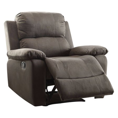 Contemporary Style Upholstered Recliner with Cushioned Armrests Charcoal Gray - Saltoro Sherpi