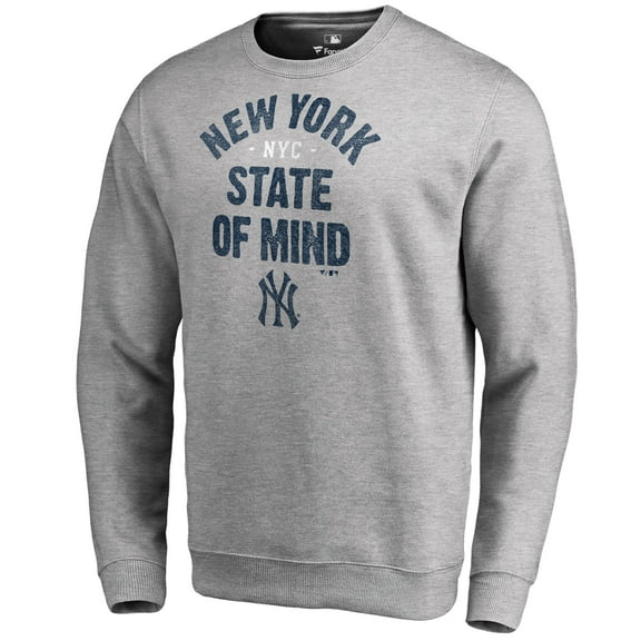 Men's Heathered Gray New York Yankees Hometown Collection New York State Pullover Sweatshirt