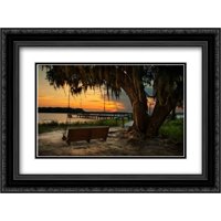 Savannah Sunset 2x Matted 24x18 Black Ornate Framed Art Print by Mikaels, Natalie