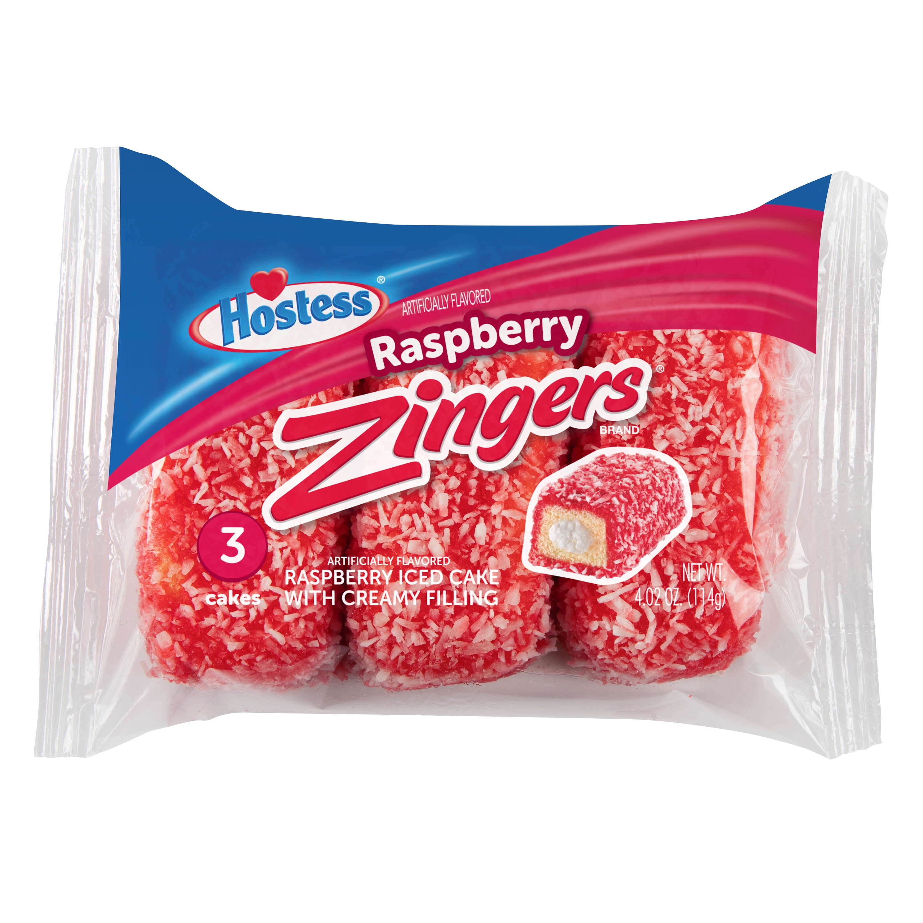 HOSTESS Raspberry ZINGERS Single Serve, 3 Count, 4.02 oz