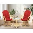 thumbnail image 5 of Java Lounge Swivel Rocking Chair with Red Cushion Natural Rattan Wicker Handmade, Natural, 5 of 6