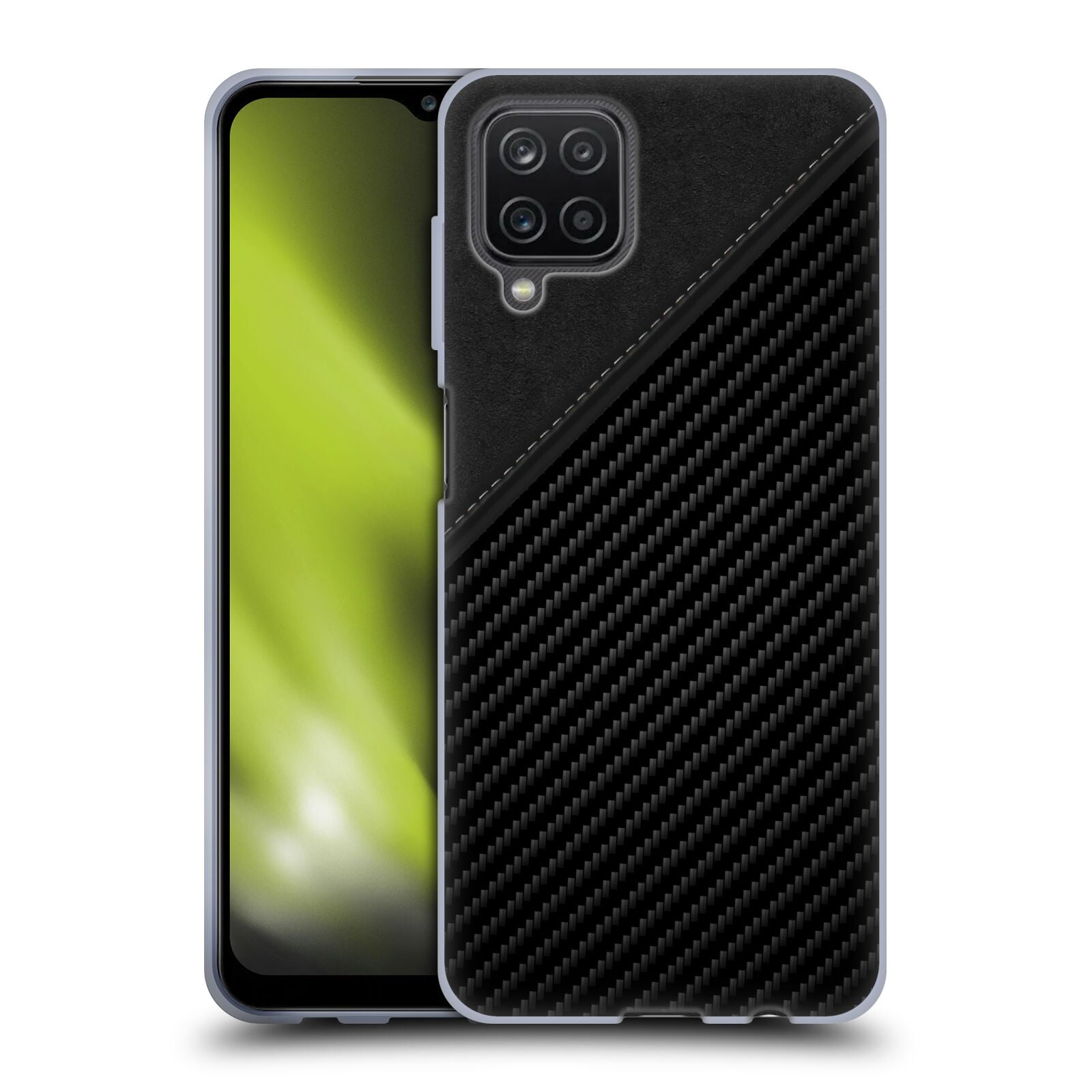 Head Case Designs Officially Licensed Alyn Spiller Carbon Fiber Leather Soft Gel Case Compatible with Samsung Galaxy A12 (2020)