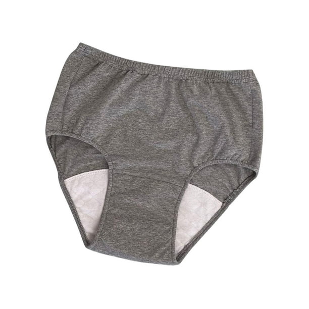 Men Underwear Leakage Protection Briefs for Sleeping Emergency Women Men  Seniors Light Grey LL 