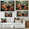 thumbnail image 4 of Designart "Raccoon in Pink Flower Forest Black and Pink" Animals Framed Wall Art Decor - Modern Farmhouse Black Raccoon Bedroom Framed Canvas Wall Art, 4 of 6