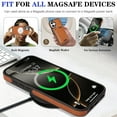 thumbnail image 6 of Case Designed for iPhone 16 Plus, Compatible with MagSafe, Vintage PU Leather Case Slim Fit Drop Protective Scratch Resistant, Soft Microfiber Lining, Shockproof Durable Cover, Brown, 6 of 8