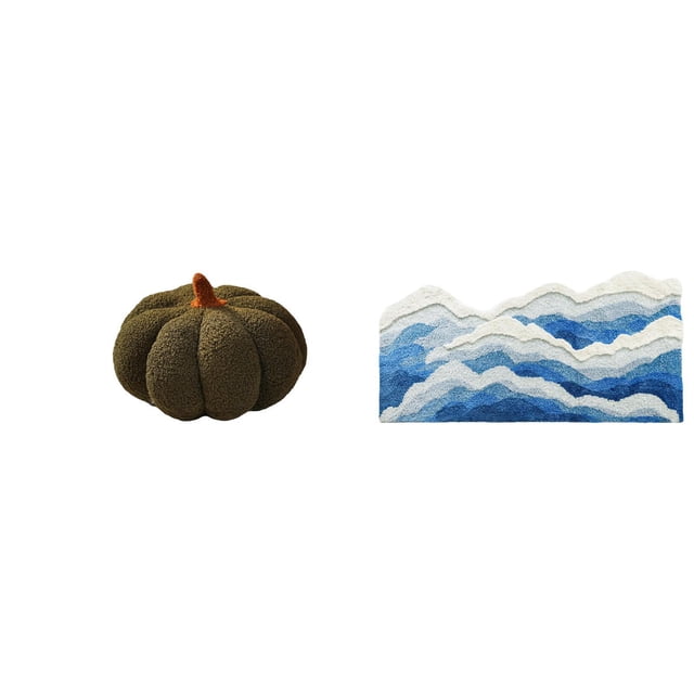 Alfombra con cojines de calabaza para Halloween, diseño ondulado y aterciopelado, antideslizante, ideal para dormitorio, sala de estar, baño, fiestas