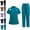 Turquoise, variant on Scrubs for Women Set-Zipper Collar Top & Drawstring Straight Pants Scrubs Set with Pockets Medical Nursing Uniforms