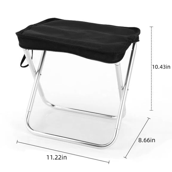 Portable Folding Stool, Lightweight Camping Stool with Metal Frame and Fabric Seat, Compact Foldable Seat for Outdoor Travel, Fishing and Camping