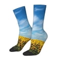 thumbnail image 2 of Uemuo Blooming Sunflower Field Pattern Women's Crew Socks, Soft Durable Breathable Moisture-Wicking with Odor Control Cotton socks, 2 of 9